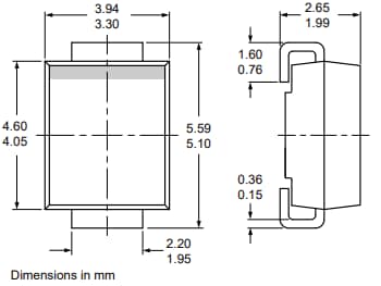 Mechanical Drawing - Nexperia ES2D Hyperfast Recovery Rectifier